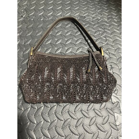 Nine West Brown Woven Textured Shoulder Bag - Picture 1 of 4